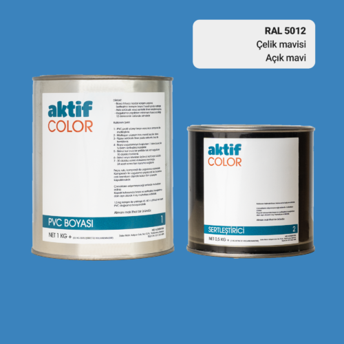 RAL 5012 - Açık Mavi / Aktif Color Pvc Boyası (Pimapen Boyası) 1,5 Kg / Mor, Eflatun ve Mavi Tonlar