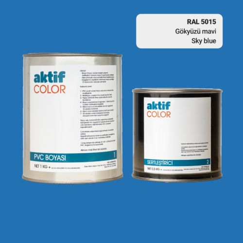 RAL 5015 - Gökyüzü Mavi / Aktif Color Pvc Boyası (Pimapen Boyası) 1,5 Kg / Mor, Eflatun ve Mavi Tonlar