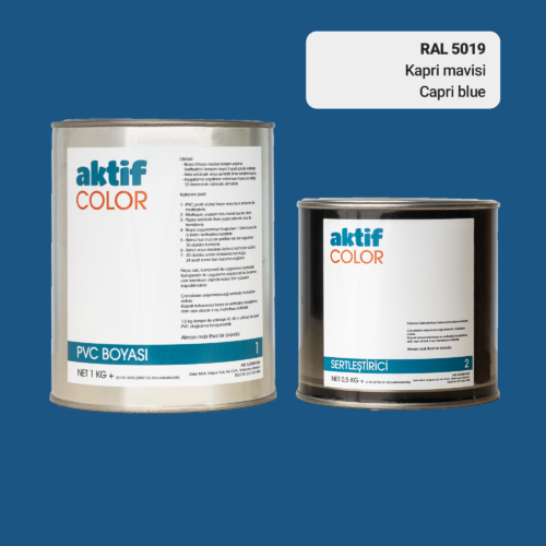 RAL 5019 - Kapri Mavisi / Aktif Color Pvc Boyası (Pimapen Boyası) 1,5 Kg / Mor, Eflatun ve Mavi Tonlar