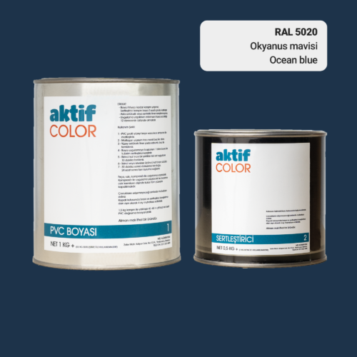 RAL 5020 - Okyanus Mavisi / Aktif Color Pvc Boyası (Pimapen Boyası) 1,5 Kg / Mor, Eflatun ve Mavi Tonlar